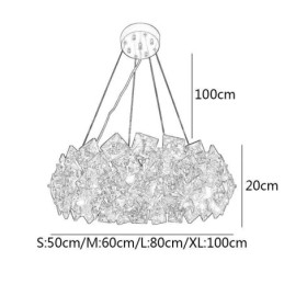 Lustre de vidro de luxo leve moderno e minimalista luminária pendente sala de estar