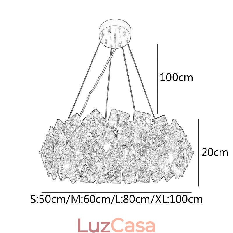 Lustre de vidro de luxo leve moderno e minimalista luminária pendente sala de estar