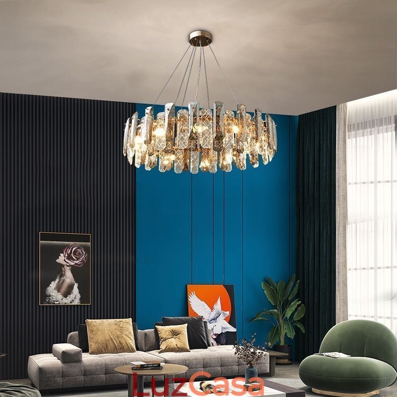 Luminária pendente de vidro europeia de luxo