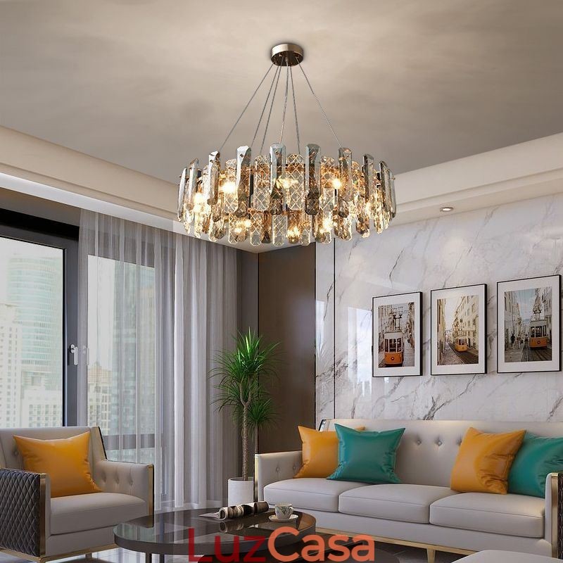 Luminária pendente de vidro europeia de luxo