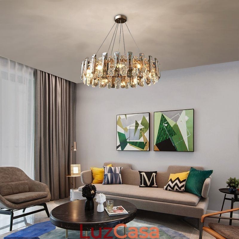 Luminária pendente de vidro europeia de luxo