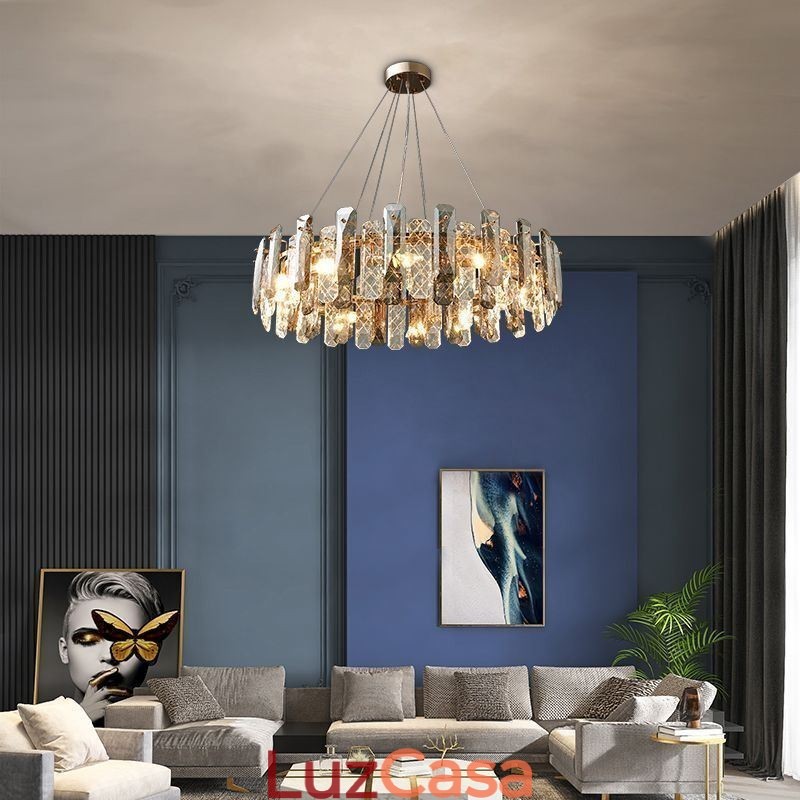 Luminária pendente de vidro europeia de luxo