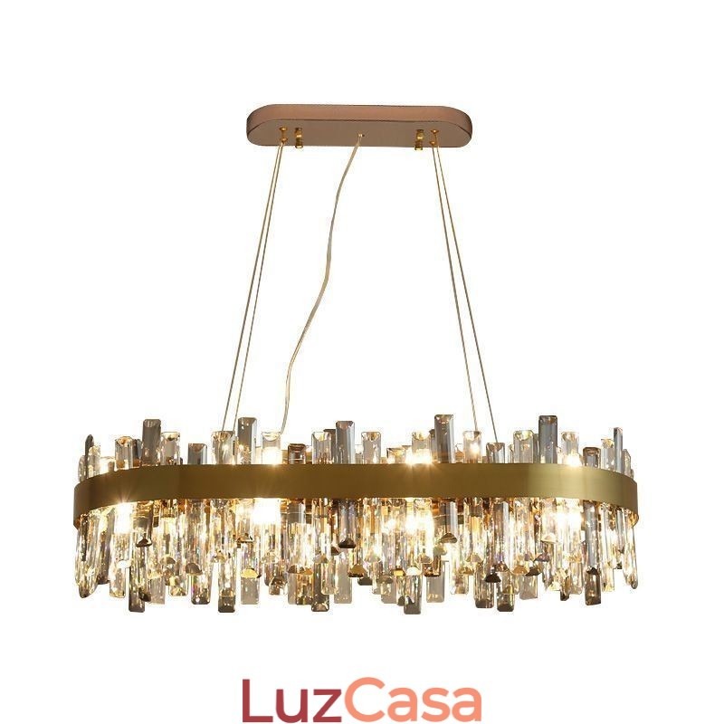 Lustre de luxo leve pós-moderno de vidro pendente