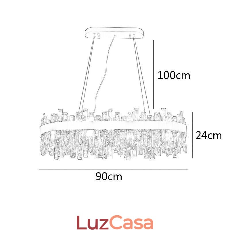 Lustre de luxo leve pós-moderno de vidro pendente