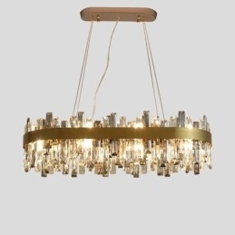 Lustre de luxo leve pós-moderno de vidro pendente