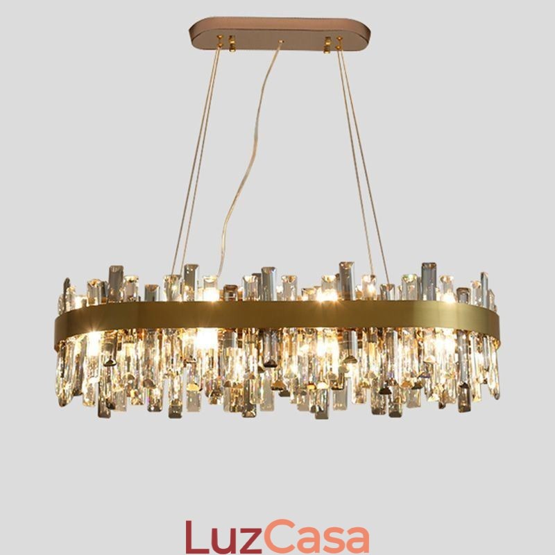 Lustre de luxo leve pós-moderno de vidro pendente