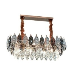 Lustre de vidro com pingente de ferro europeu, criativo, folha, lustre