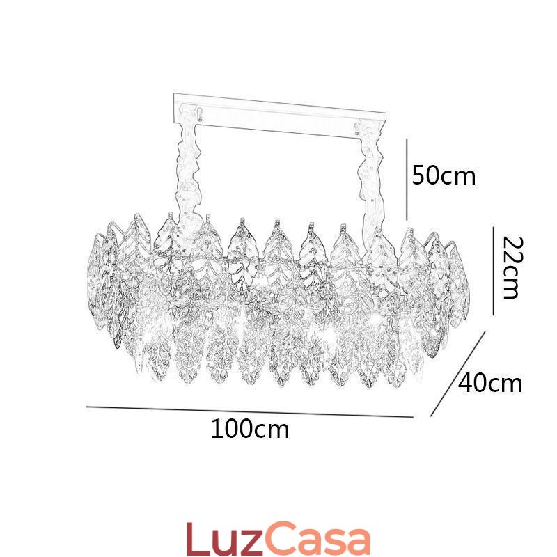 Lustre de vidro com pingente de ferro europeu, criativo, folha, lustre