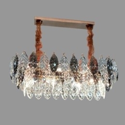 Lustre de vidro com pingente de ferro europeu, criativo, folha, lustre