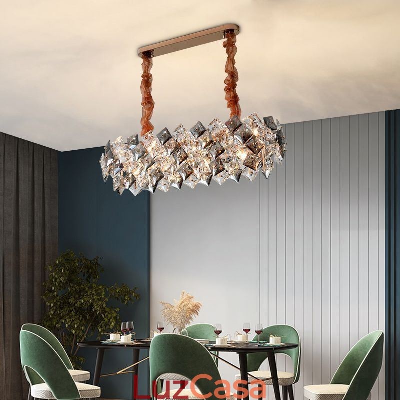 Lustre de vidro europeu, iluminação criativa e luxuosa