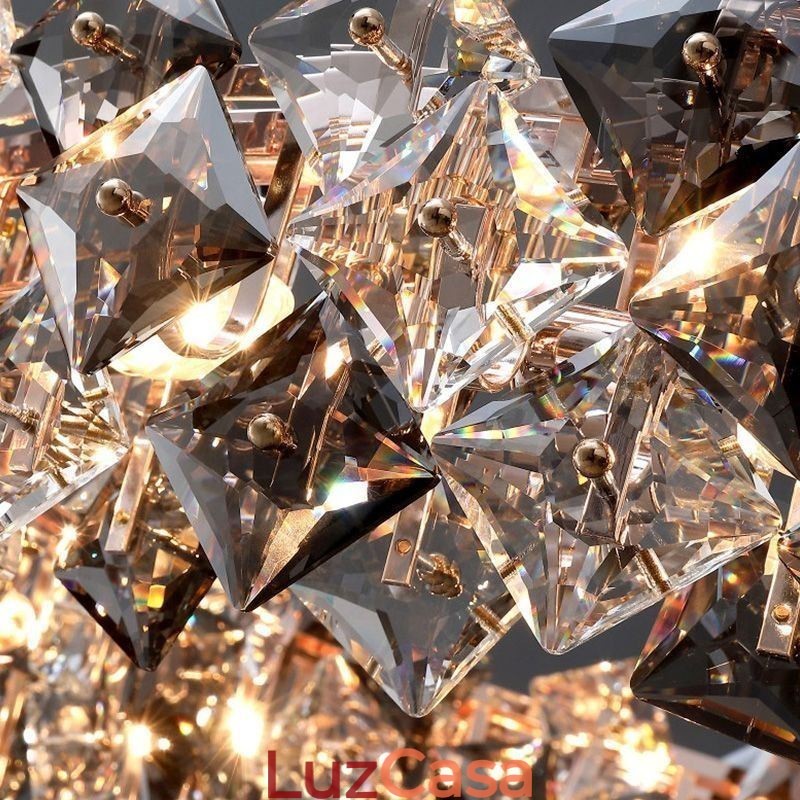 Lustre de vidro europeu, iluminação criativa e luxuosa