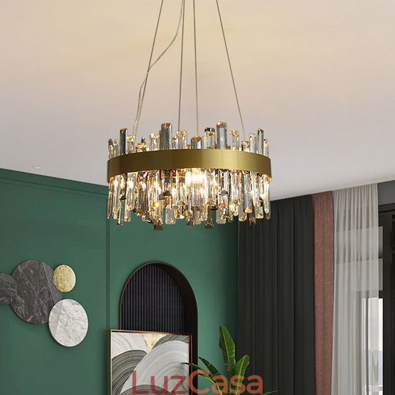 Lustre de vidro de luxo estilo europeu luz pendente sala de estar