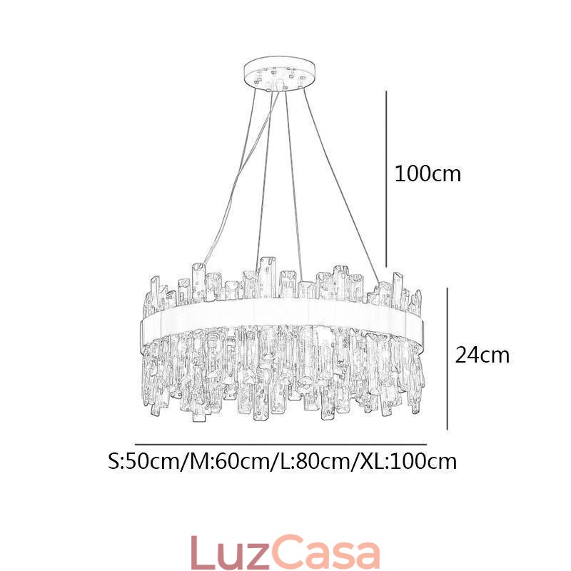 Lustre de vidro de luxo estilo europeu luz pendente sala de estar