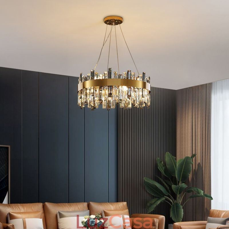 Lustre de vidro de luxo estilo europeu luz pendente sala de estar