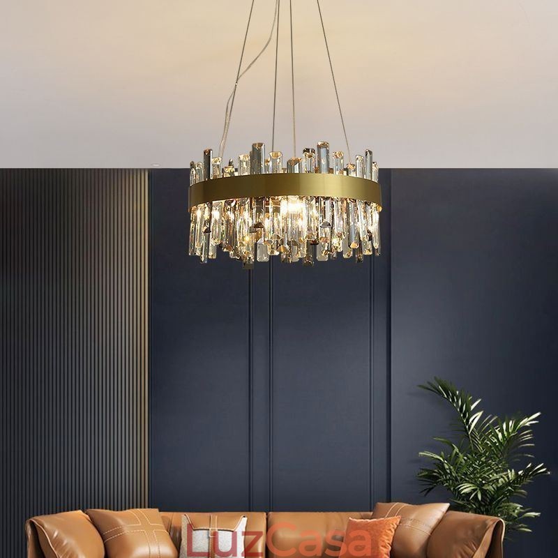 Lustre de vidro de luxo estilo europeu luz pendente sala de estar