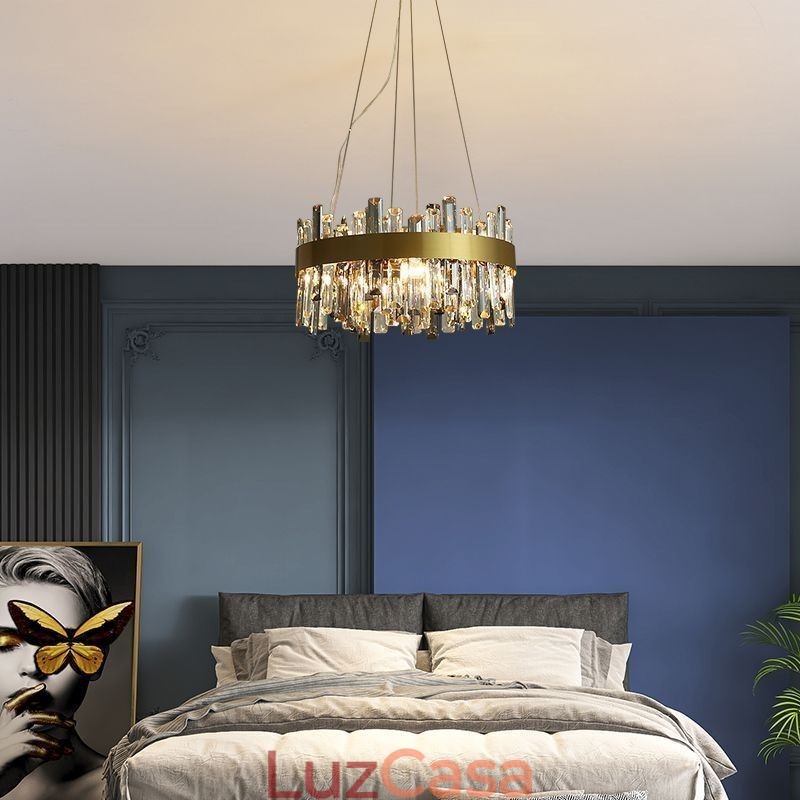 Lustre de vidro de luxo estilo europeu luz pendente sala de estar
