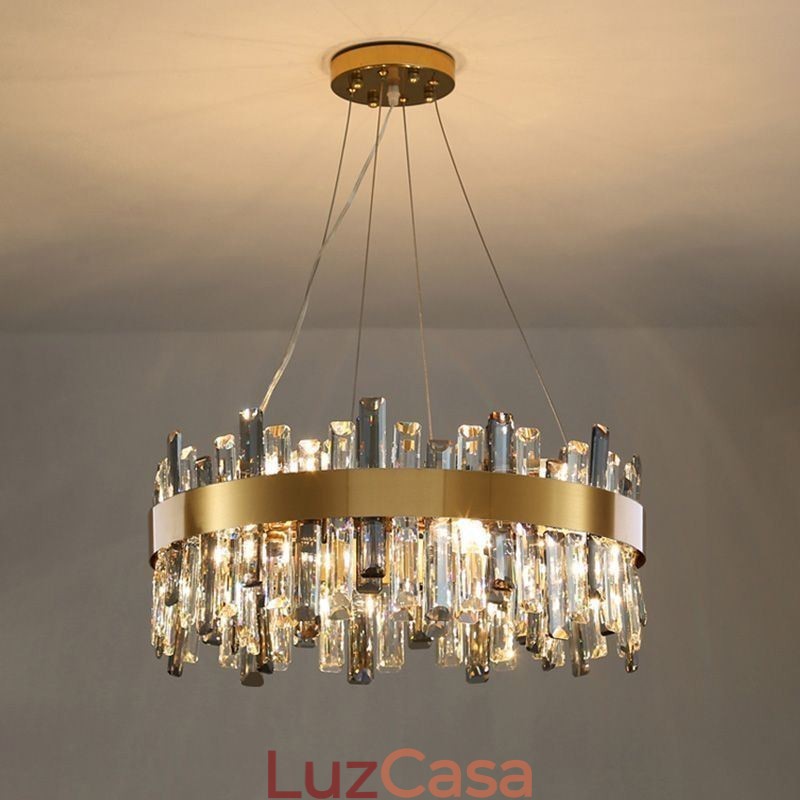 Lustre de vidro de luxo estilo europeu luz pendente sala de estar