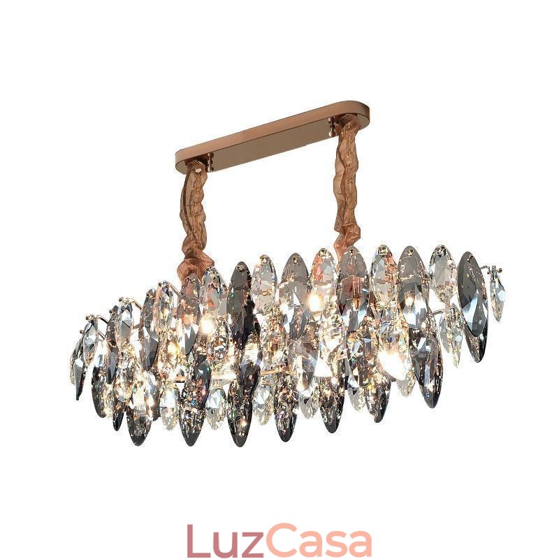 Luminária pendente de luxo leve decoração para casa lustre de vidro sala de estar