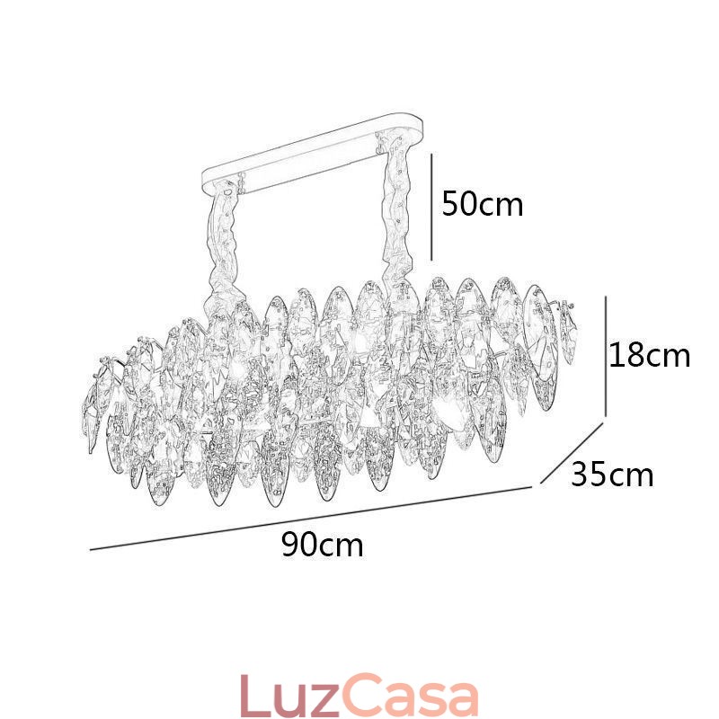 Luminária pendente de luxo leve decoração para casa lustre de vidro sala de estar