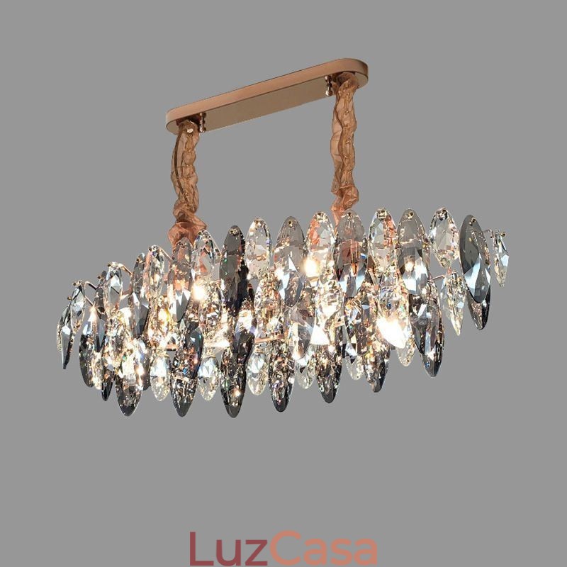 Luminária pendente de luxo leve decoração para casa lustre de vidro sala de estar