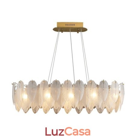 Lustre de vidro artístico Feather Round Pendant Lighting Lustre de vidro artístico Feather Round Pendant Lighting