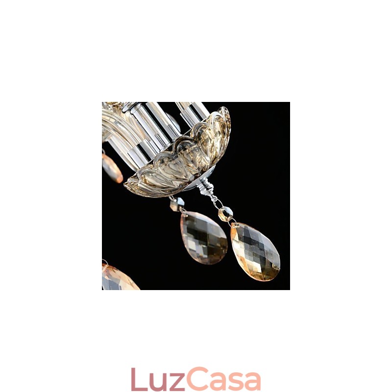 3 Luzes O estilo do palácio Lustre de vidro com lâmpada de vela
