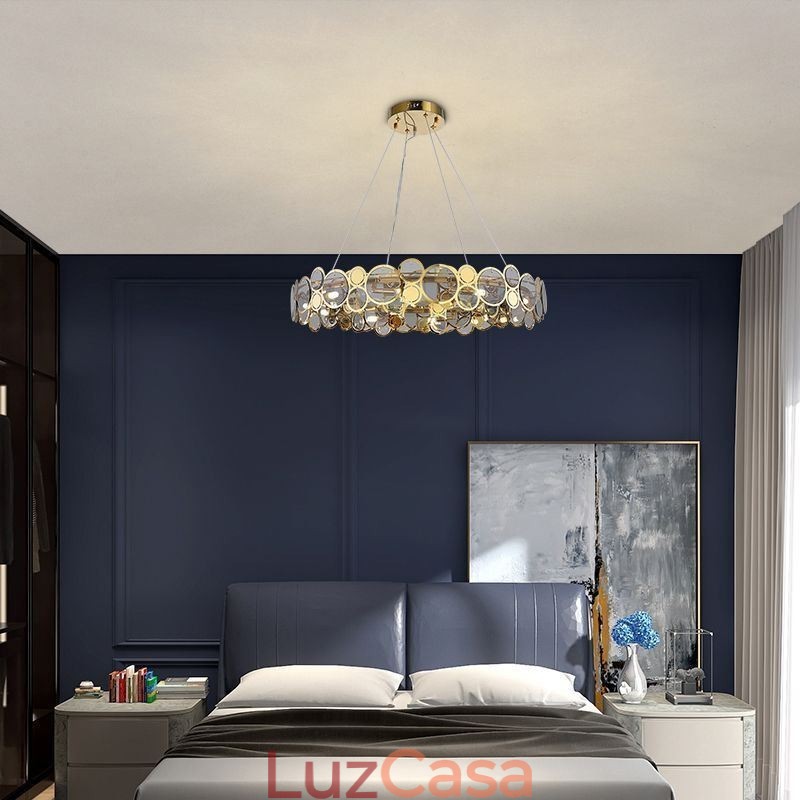 Lustre de vidro europeu Luz criativa Luz pendente de luxo