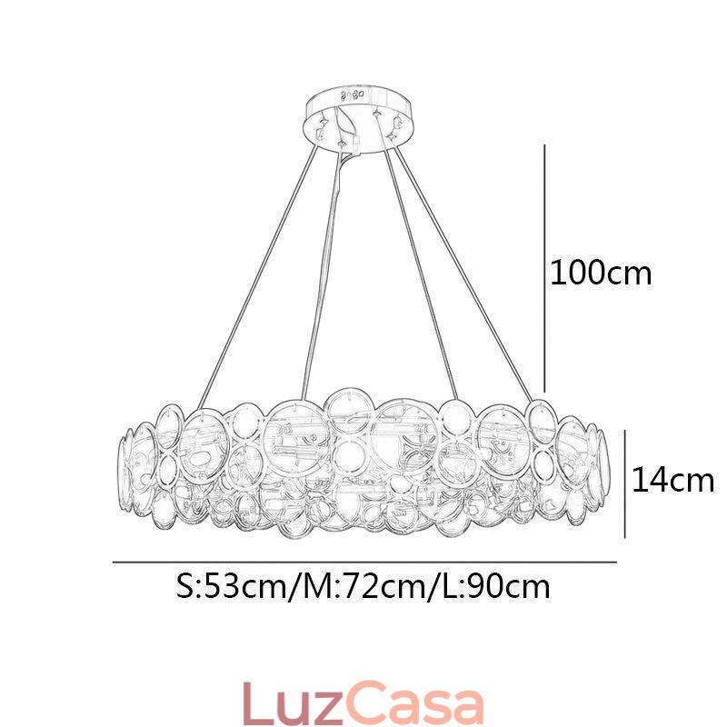 Lustre de vidro europeu Luz criativa Luz pendente de luxo