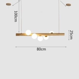 Luminária pendente Magic Bean com tiras de madeira