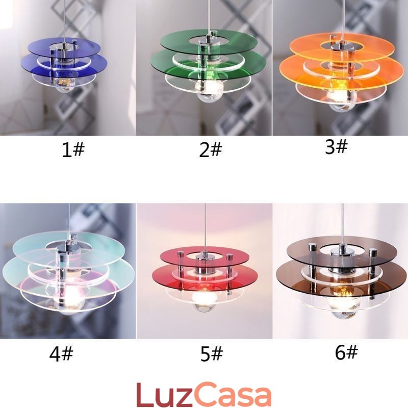 Luminária pendente nórdica pós-moderna decoração acrílica luz suspensa