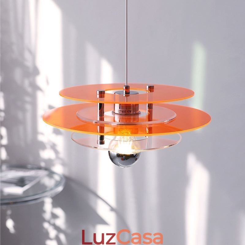 Luminária pendente nórdica pós-moderna decoração acrílica luz suspensa
