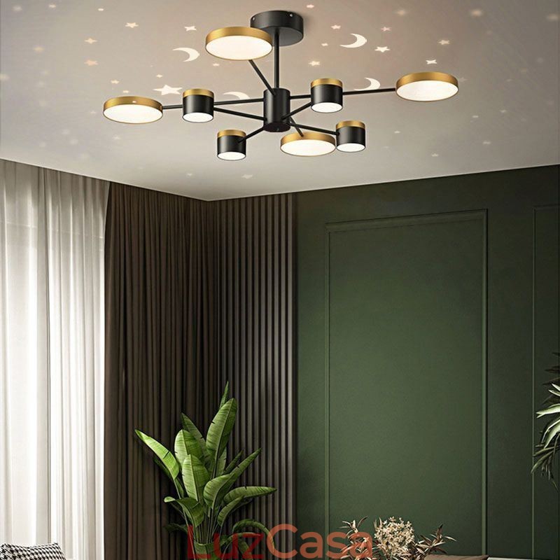 Lustre Estrela Projeção Pendente Luz