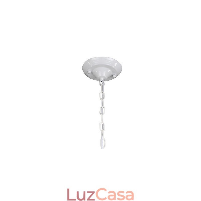 Lustre Mini Style Country Garage branco + luzes de vidro azul