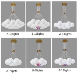 Lustre de bolhas lunares moderno com pingente de bolas impressas em 3D