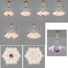 Lustre de bolhas lunares moderno com pingente de bolas impressas em 3D