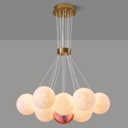 Lustre de bolhas lunares moderno com pingente de bolas impressas em 3D