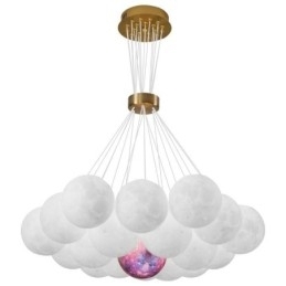 Lustre de bolhas lunares moderno com pingente de bolas impressas em 3D
