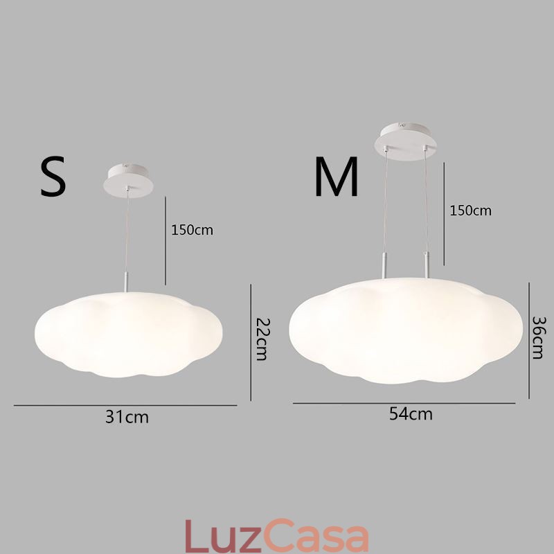 Luminária Pendente Criativa Luminária Pendente Nuvem Branca