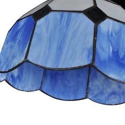 Lustre Mini Style Country Garage branco + luzes de vidro azul