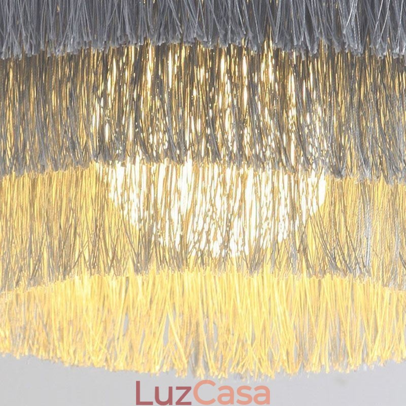 Luminária pendente decorativa nórdica, lustre romântico e quente com borla, luminária criativa suspensa