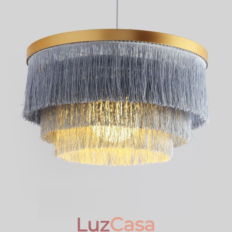 Luminária pendente decorativa nórdica, lustre romântico e quente com borla, luminária criativa suspensa