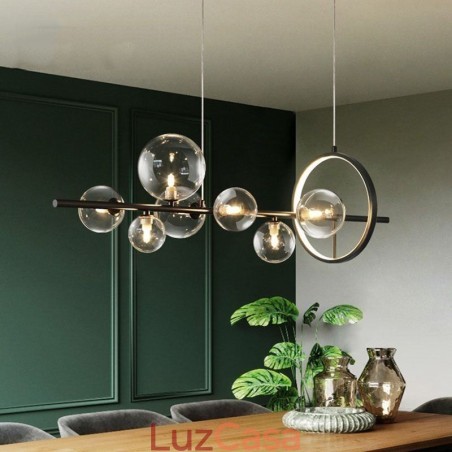 Lustre moderno com pingente de bolha de vidro e lâmpadas G9 Lustre moderno com pingente de bolha de vidro e lâmpadas G9