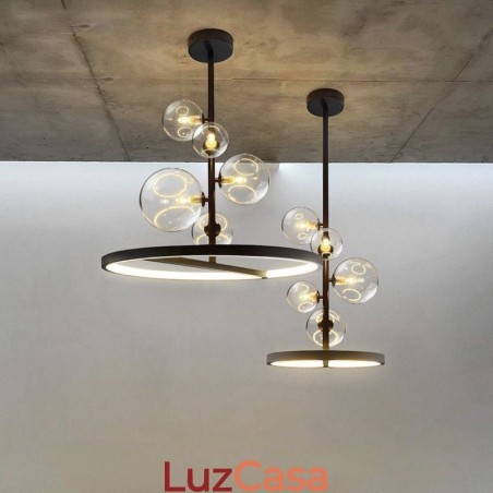 Luminária pendente moderna com lustre de vidro bolha Luminária pendente moderna com lustre de vidro bolha