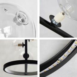 Luminária pendente moderna com lustre de vidro bolha