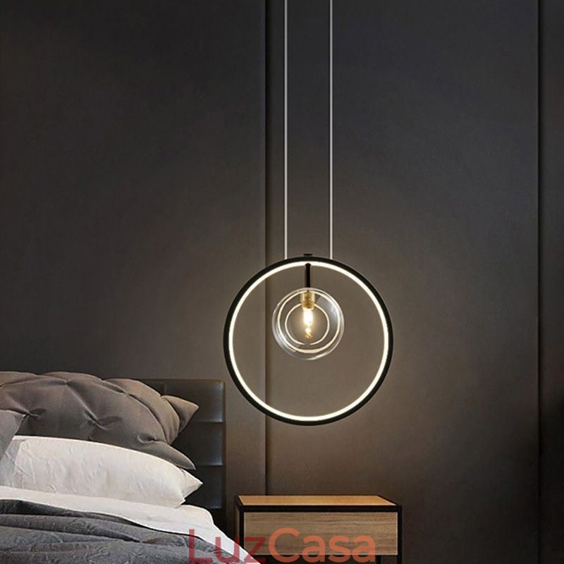 Lustre nórdico de vidro com bolhas em formato de círculo, luminária moderna para sala de estar
