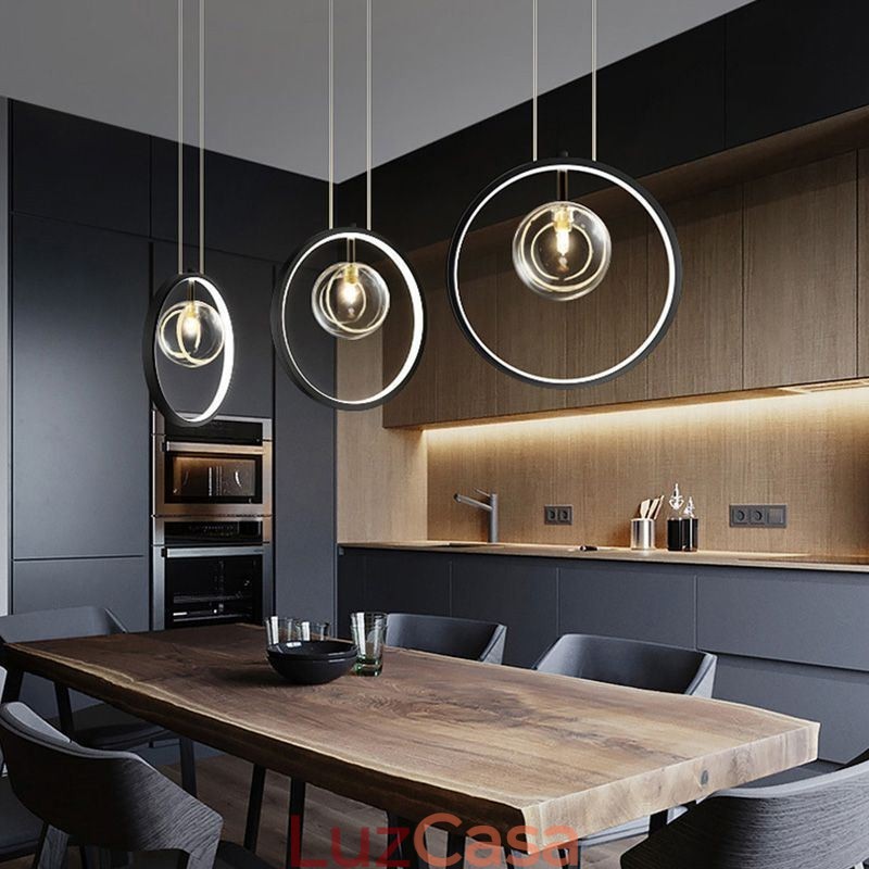 Lustre nórdico de vidro com bolhas em formato de círculo, luminária moderna para sala de estar