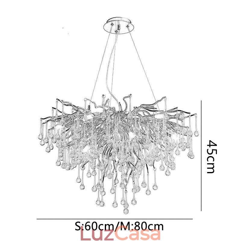 Lustre de cristal nórdico flor redonda abajur luxo dourado pingente luz