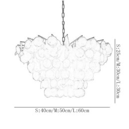 Lustre de concha natural redondo em camadas luz suspensa jantar