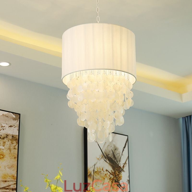 Luminária pendente contemporânea Jellyfish Shells Lighting com abajur cilíndrico