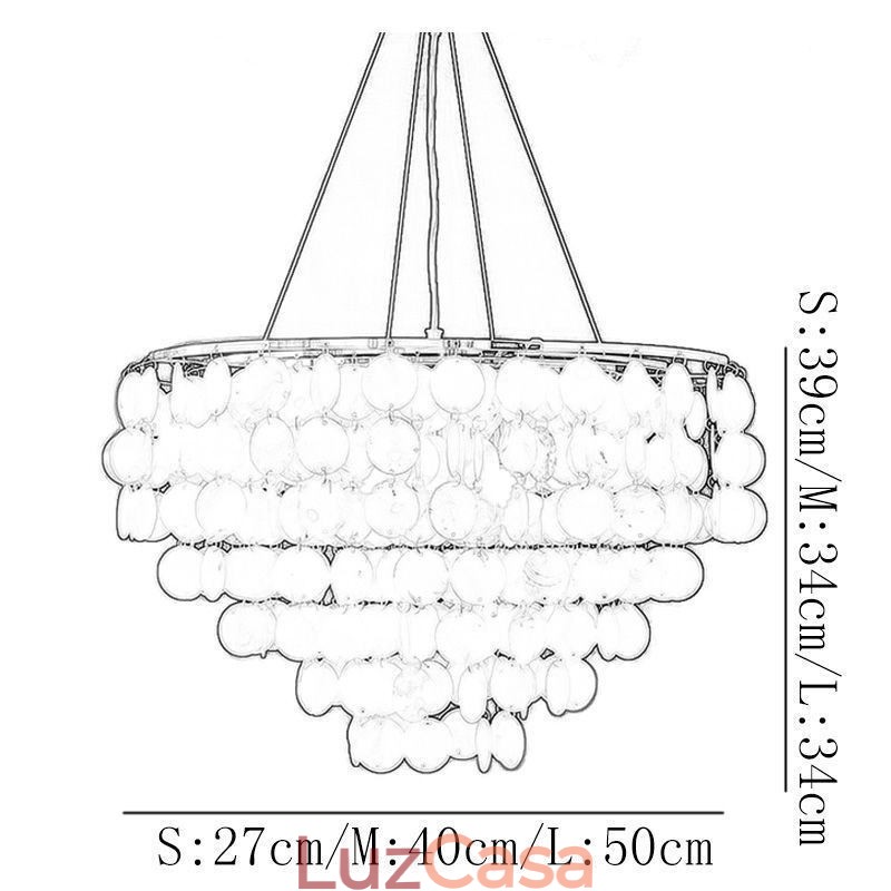 Capiz Shell Pendant Light Natural Pendurado Redondo Camadas Lustre